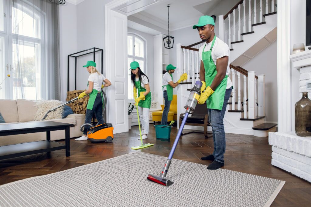 pro cleaning team on the job